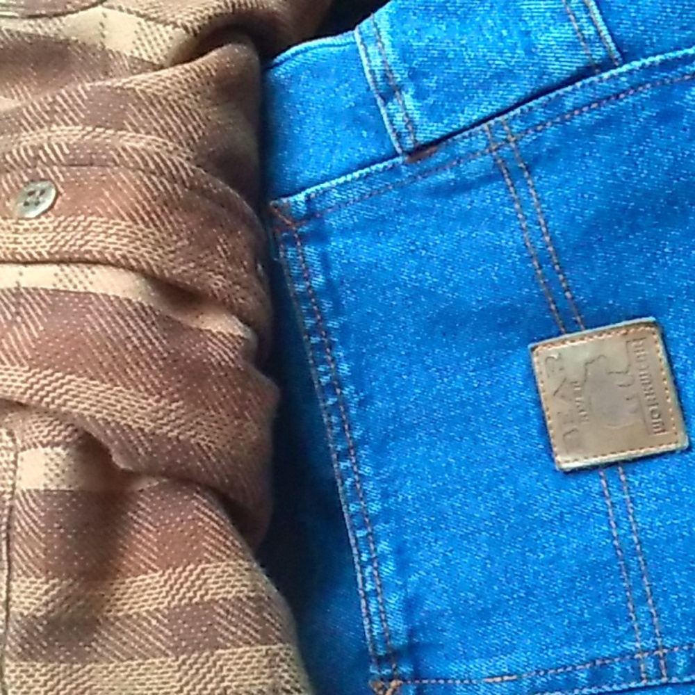 VINTAGE CAMEL & Tan 100% Cotton Shacket  Button SZ XL Heavy Weight